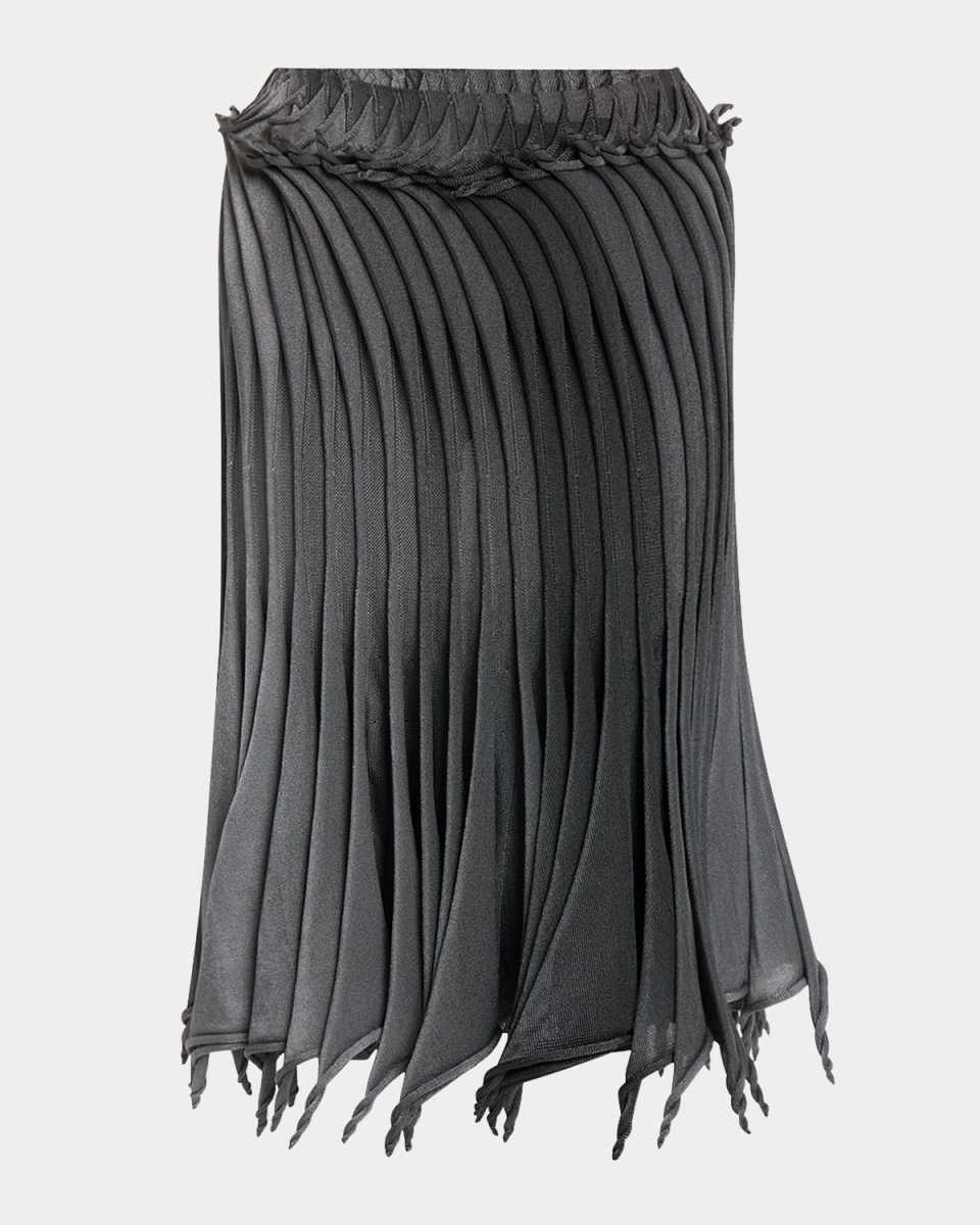 Sculptural Pleated Midi Skirt